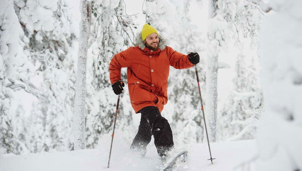 Enjoying the Snowshoeing activity