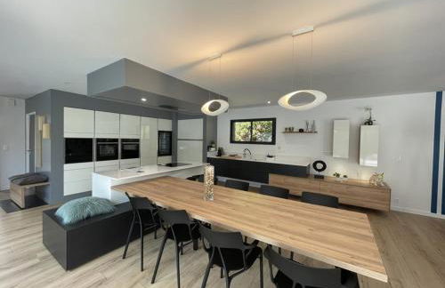 Villa moderne à Soustons avec piscine chauffée, 3 chambres et cuisine extérieure, animaux acceptés - FR-1-379-167 - Foto 5