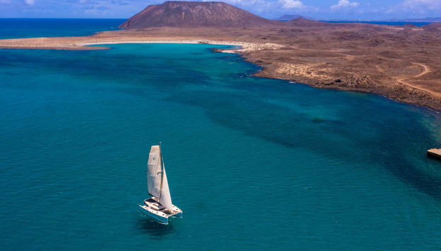 Acercándonos a la isla de Lobos