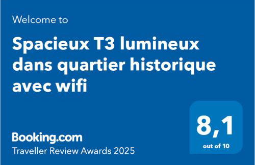 Spacieux T3 lumineux dans quartier historique avec wifi - Foto 2