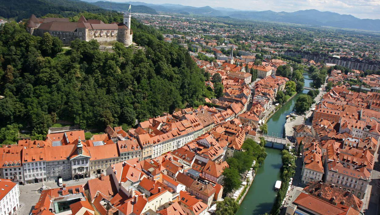 A panoramic view of Ljubljana, Slovenia