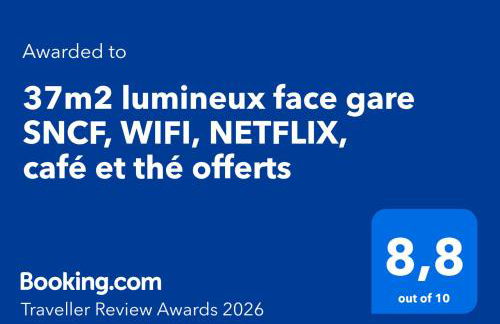 37m2 lumineux face gare SNCF, WIFI, NETFLIX, café et thé offerts - Foto 3