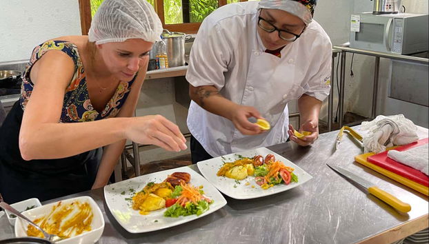 Durante la lezione di cucina
