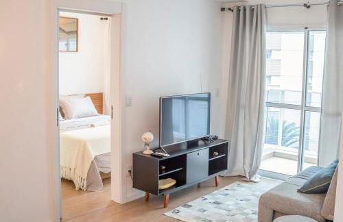 Gleba com ar-condicionado na sala e quarto, sacada e piscina - Foto 17