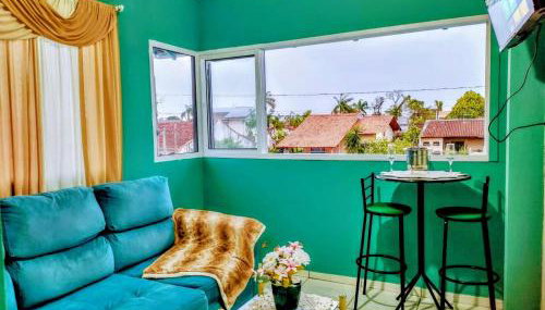 Apto com churrasqueira 500m do mar com vista da salaSacada para horizonte - Foto 1