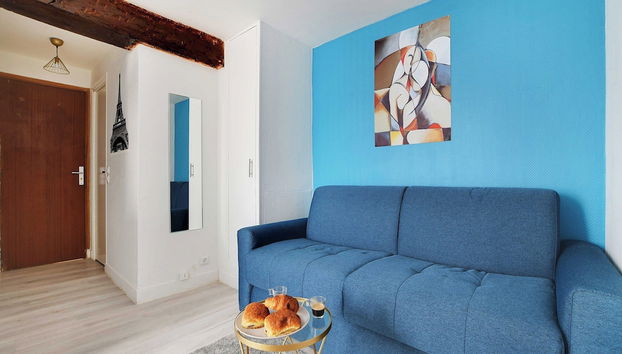 Studio in the Heart of the Marais - Foto 5, Zona de estar