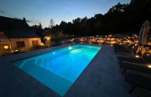 La Villa en Loire, avec Jacuzzi 6 places, Piscine chauffée, boulodrome, salle de jeu, 6 Chambres, vue Loire, 350M2 - Foto 80