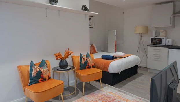 Luxe Studio Apartment in Leicester City Center - Foto 4, Habitación