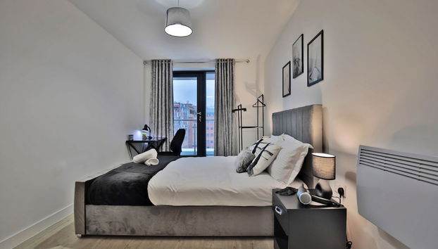 Manchester - 2-bed Apartment - Sleeps 4 - Wifi - Foto 4, Habitación