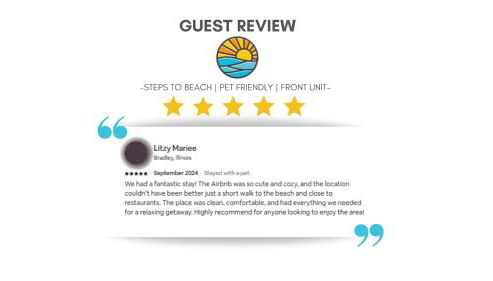 Steps to Beach Pet Friendly Front Unit - Foto 5