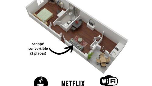 Appartement cosy avec terrasse, accès gare Dijon à pied - Foto 2