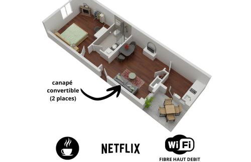 Appartement cosy avec terrasse, accès gare Dijon à pied - Foto 2