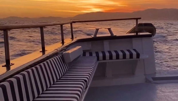 Entardecer visto do barco