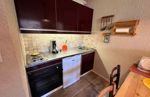 Studio 4 pers au pied des pistes avec balcon sud, parking - FR-1-515-221 - Foto 3