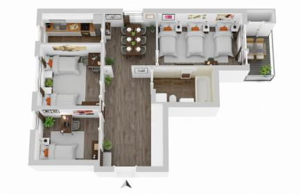 BudgetRoom 3 Schlafzimmer Workers Home - Foto 4