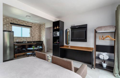 Studio completo com ar, garagem e varanda espaçosa - Ideal para 3 pessoas - Foto 15