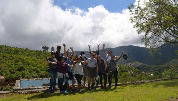 Foto de grupo tras el paseo en bicicleta por Guanajuato