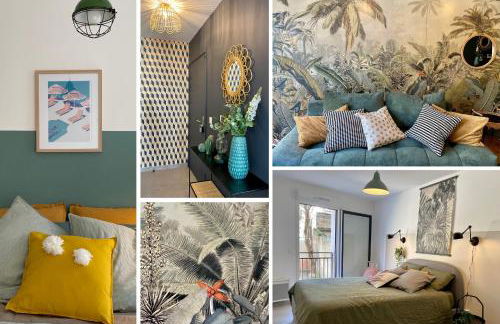 NOUVEAU - Jungle Montpeul - Clim - Wifi fibre - Netflix - 5' du centre et gare - Parking - Loggia - 15' des plages - Foto 5