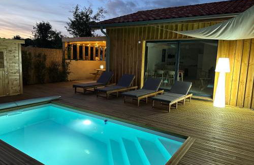 Maison en bois avec piscine proche de la plage - Foto 7