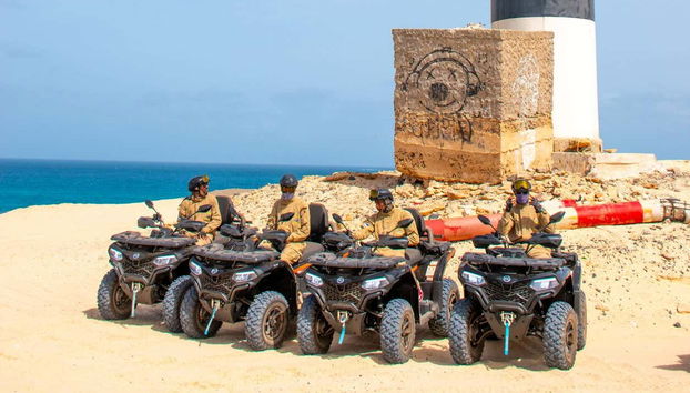 In una delle tappe del tour in quad