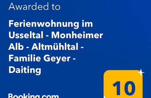 Ferienwohnung im Usseltal - Zirben Spa - Monheimer Alb - Altmühltal - Familie Geyer Daiting - Foto 14