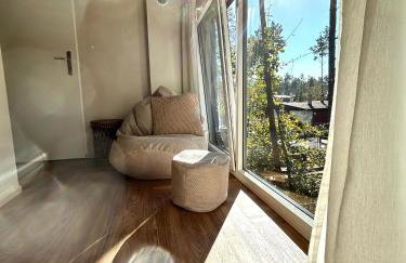 Domek lubiana180 WABI SABI w lesie jacuzzi sauna kominek - drewno w cenie pobytu - nad jeziorem Kaszuby pieski tylko do 10kg za dodatkową opłatą - Foto 57