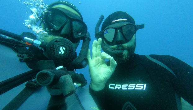 Aprendiendo a bucear en La Lajita