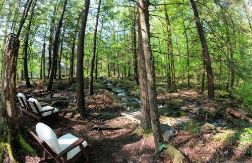 Romantic Pocono house - stream, lake, beach, pool, firepit - Foto 9