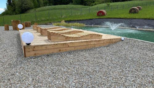 Stodoły Modyń - Domki w Beskidzie Wyspowym - staw kąpielowy, balia, sauna, grota solna - widok na góry - Foto 4, Garden, Garden view