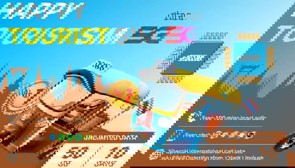 Chip eSIM válido para a Tailândia