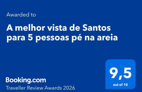 A melhor vista de Santos para 5 pessoas pé na areia - Foto 2