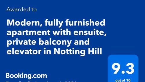 Modern, fully furnished apartment with ensuite, private balcony and elevator in Notting Hill - Foto 2