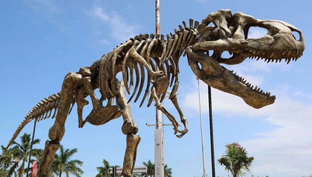 Dinosaure sur le sentier jurassique