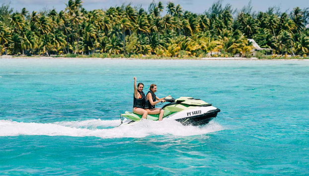 Enjoying the jet ski tour