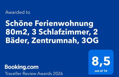 Schöne Ferienwohnung 80m2, 3 Schlafzimmer, 2 Bäder, Zentrumnah, 3OG - Photo 3
