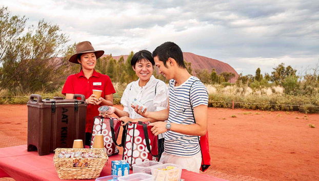 Enjoying a snack on the tour