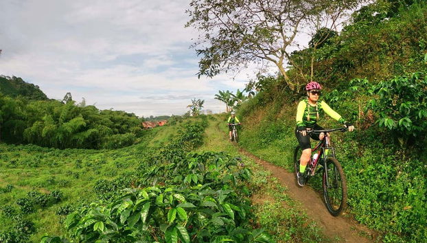 Enjoying the bike tour