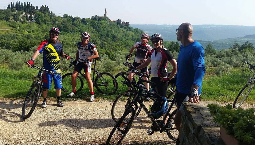 Durante a rota de bicicleta