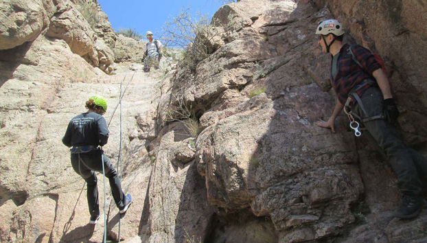 Desfrutando do rapel em Cacheuta