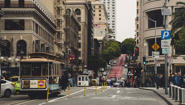 As ruas íngremes da cidade