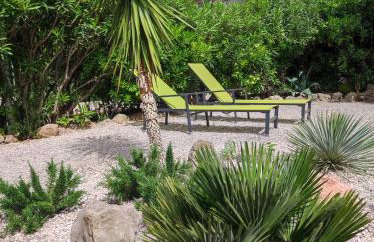 Le Palmier, jardin privatif, plage 200m, centre et restaurants à deux pas, climatisé, wifi, garage, rénové - Foto 1