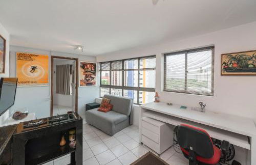 Ótimo Flat Bairro da Jaqueira Recife até 3 pessoas O Coração Verde da Cidade PBO902 - Foto 7