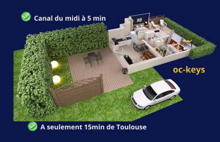 Nid confort proche du canal du midi 2 terrasses Labège - Foto 6