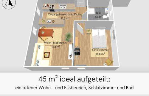 STORCHENNEST - Scandi Style - in der historischen Hinterburg Schlitz - mit Aufzug, Parkplatz & Garten - nahe Fulda und Bad Hersfeld - Foto 13