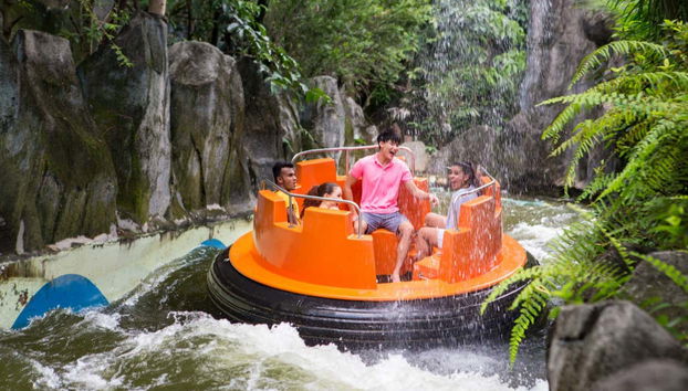 Enjoying one of the rides