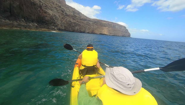Disfrutando de los kayaks
