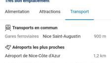 Grand Appartement, 2 ou 3 ou 4 pieces, tramway sur place, proche gare sncf St Augustin 5 min, aéroport à 7 min, plage ou Allianz riviera 10 min, palais nikaia 2 min , supermarché sur place, parking possible si disponible ou payant à 1000 metre - Foto 4