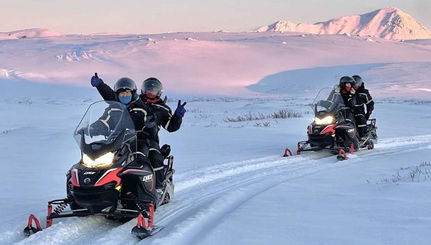 Snowmobile around the renowned Lake Mývatn