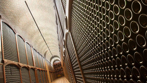 Bottle rack in the Campillo wineries