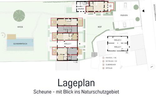 Landloft Linum - Ausgebaute Scheune mit Aussicht, Naturpool, Kamin, Sauna, Luxusausbau, handverlesene MidCentury Möbel & Kunst - Photo 47